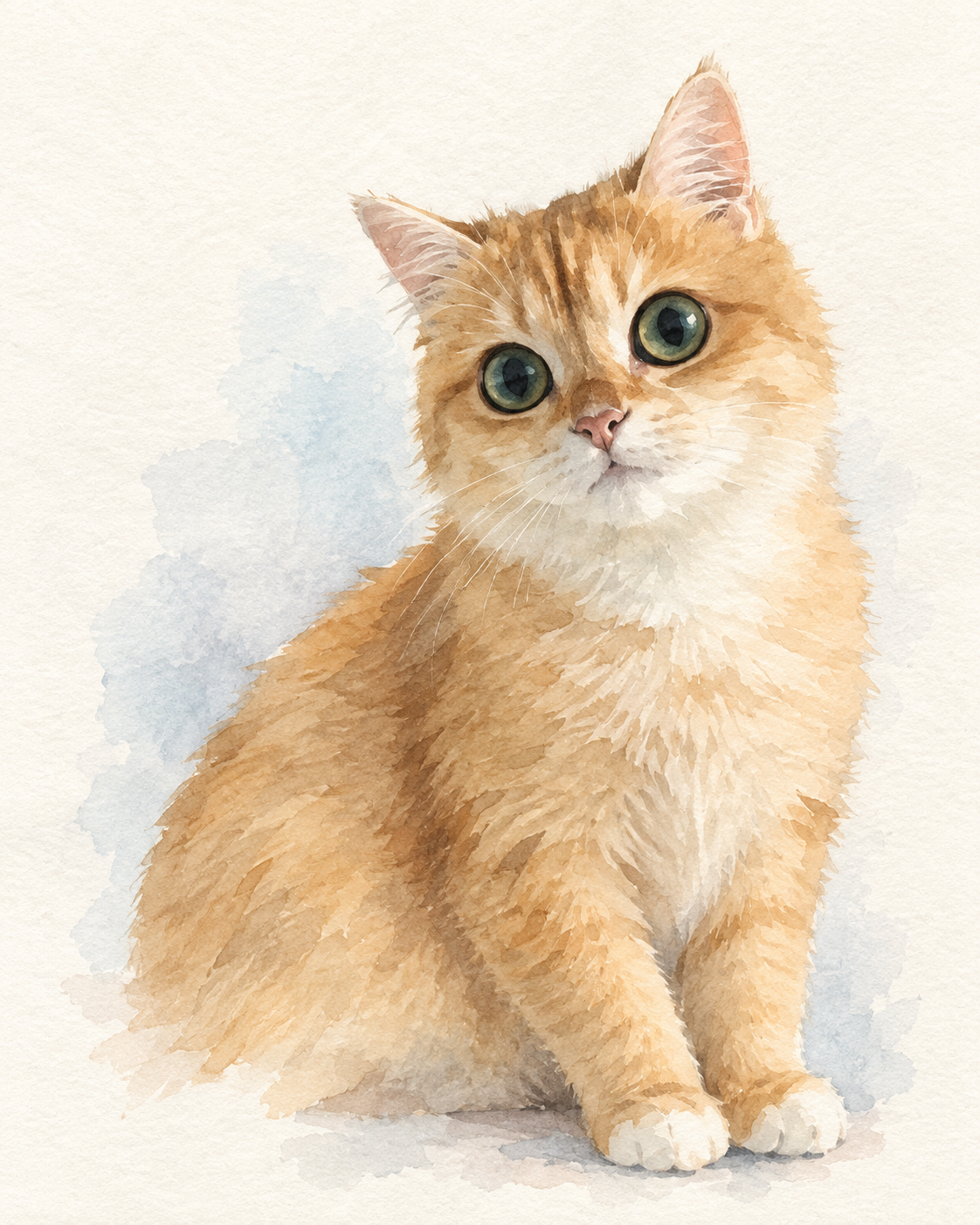 Duoduo’s actual Soft Watercolor portrait accepted by the owner